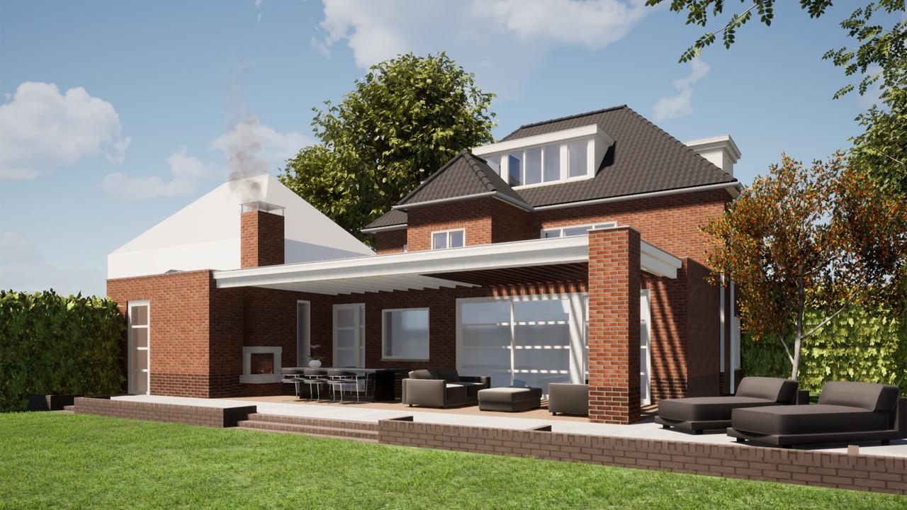 Nieuwe terrasoverkapping aan achterzijde