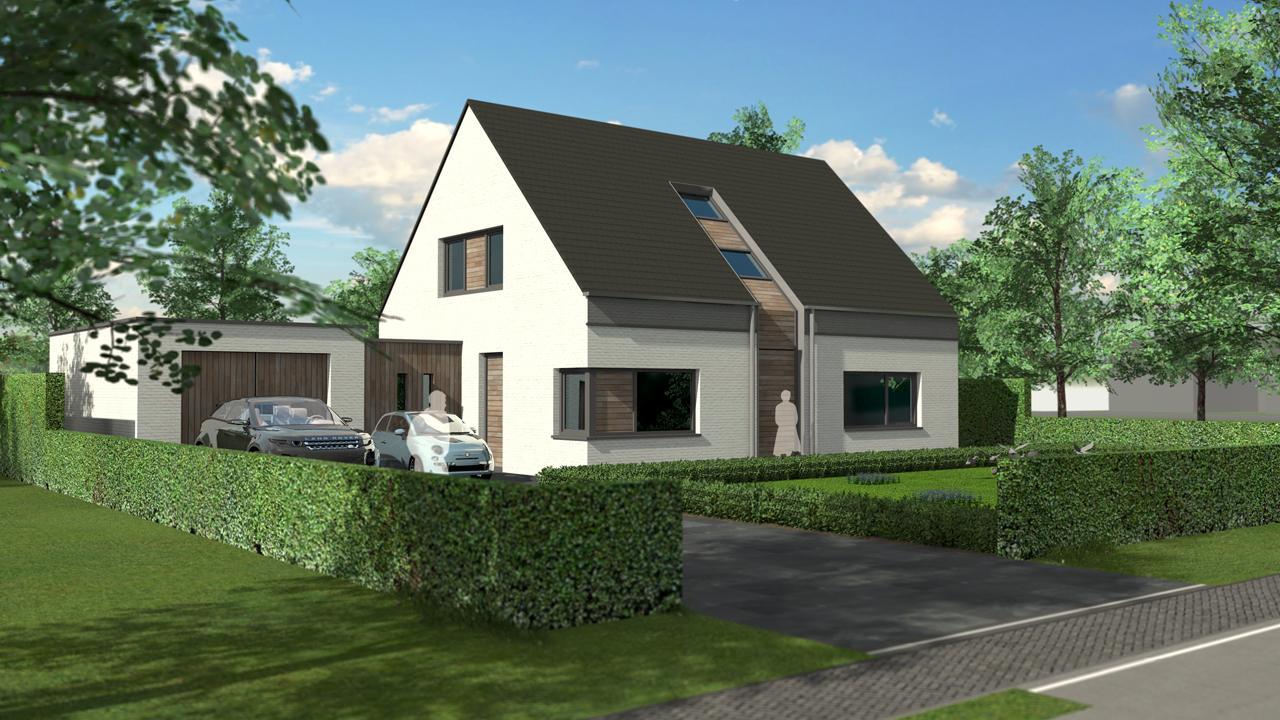 Impressie van voorgevel vrijstaand Woonhuis Melderslo