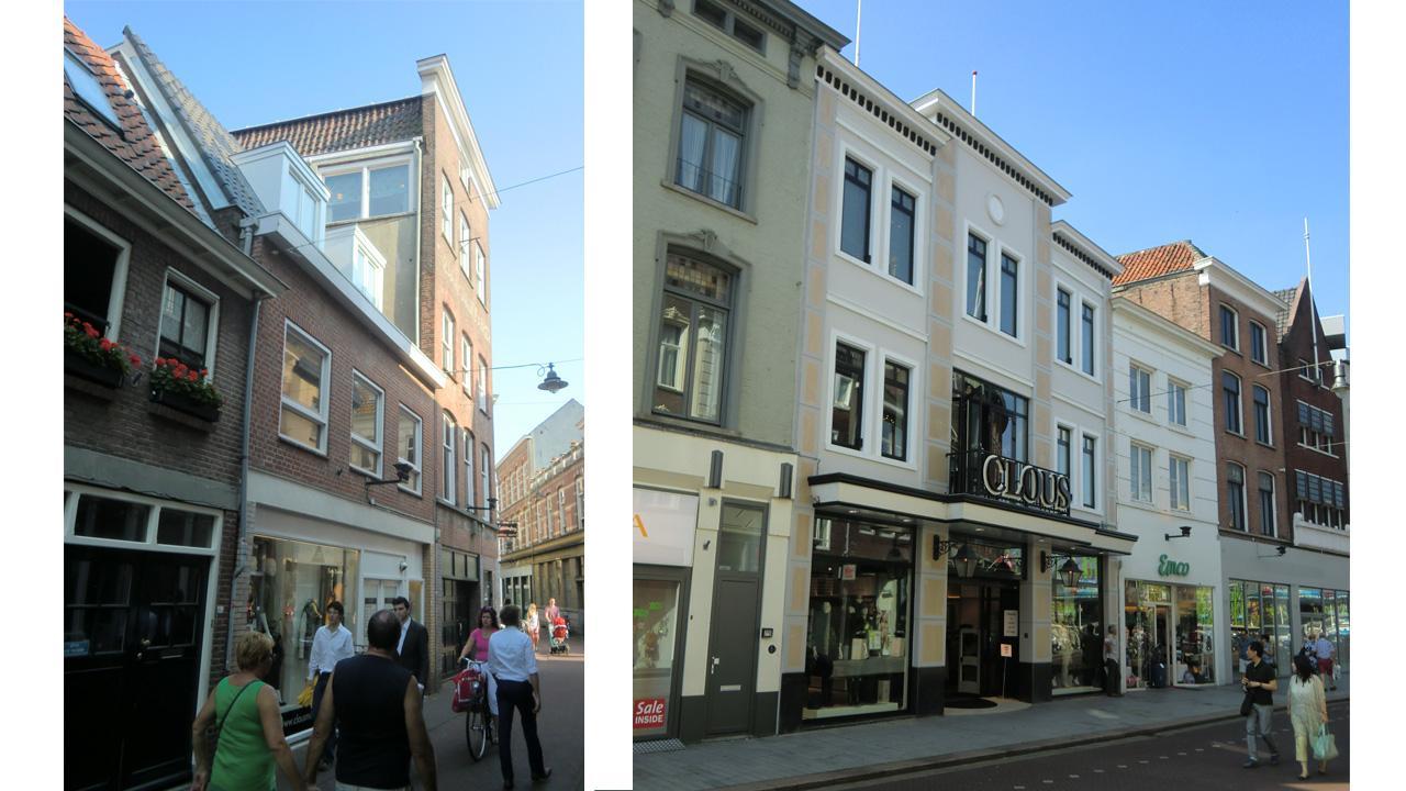 Dakopbouw aan de Snellestraat en Restyling winkelgevel aan de Schapenmarkt in 's-Hertogenbosch