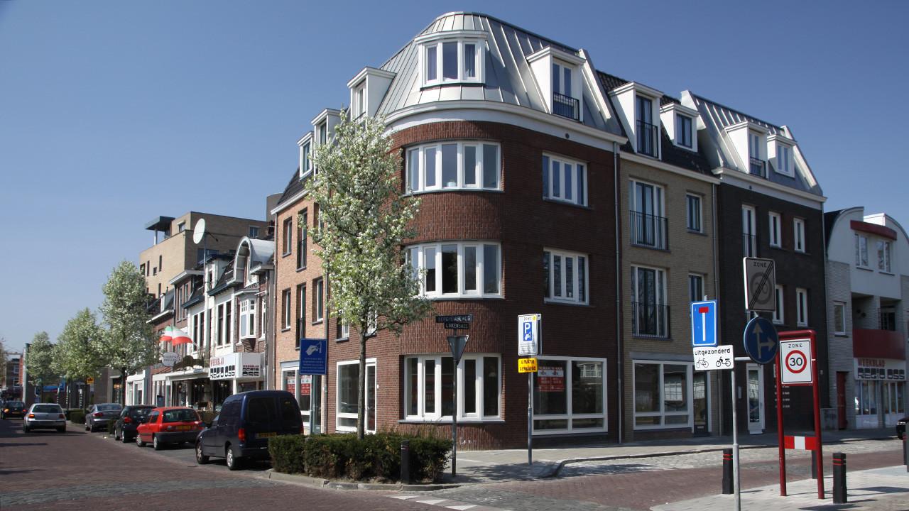 Aanzicht Cityplaza op de hoek Hooghuisstraat - Linkensweg